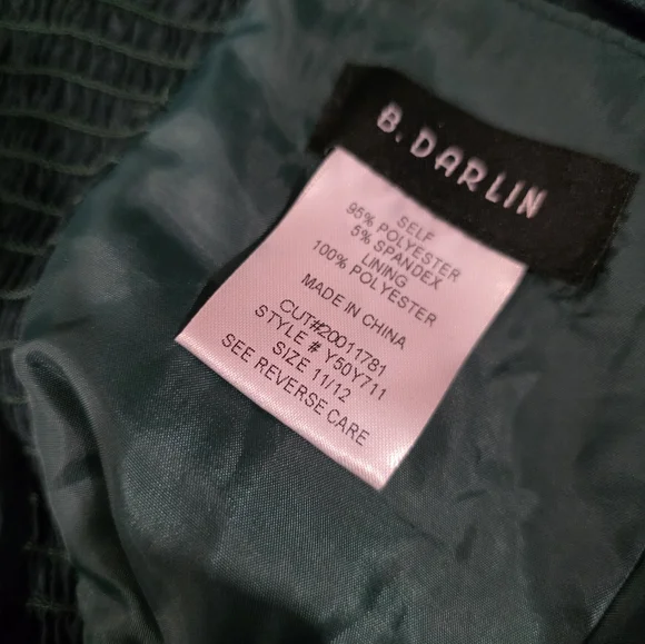 B Darlin Juniors' Corset High-Slit Gown With Pockets. Snag In Back. - Picture 10 of 11